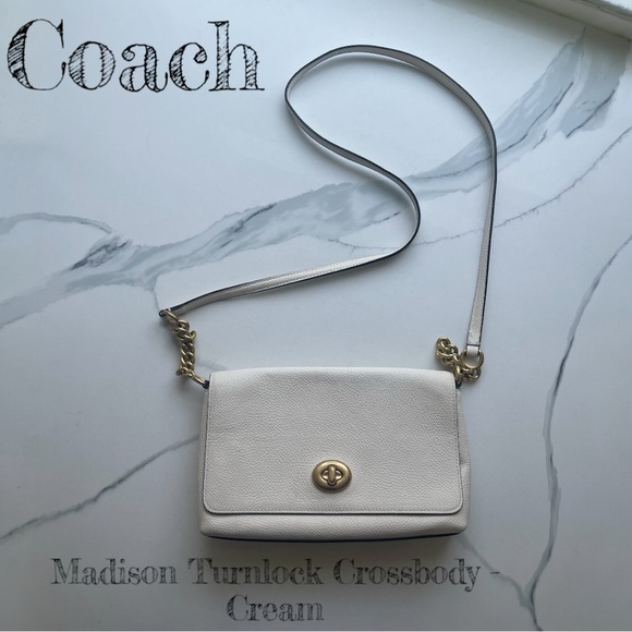 Coach - Madison Turnlock Crossbody - Cream - Picture 1 of 16